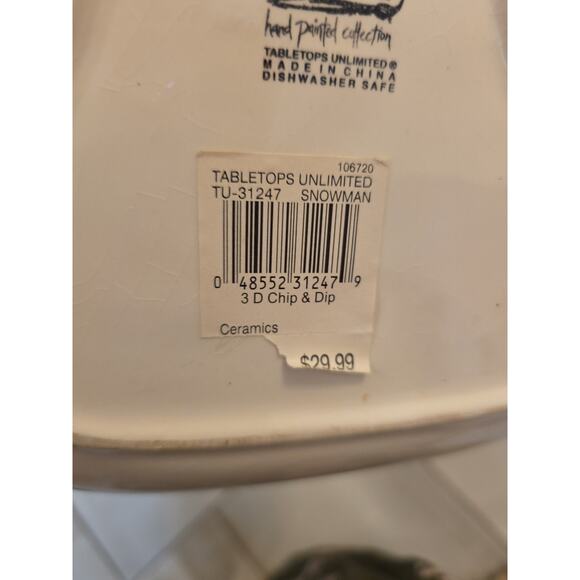 Snowman Ceramic Serving Dish Set 4 Pieces Holiday Christmas Bowls Platte - Picture 11 of 16